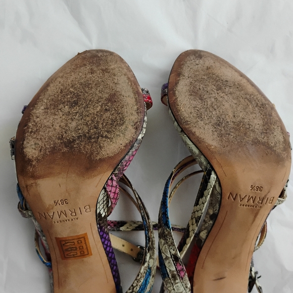 Birman Python multicolor Heel Sandals luxury 38.5 - Picture 7 of 15